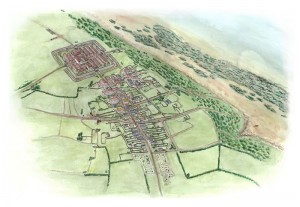 artists-impression-of-Maryport-Roman-fort-and-settlement-©OxfordArchaeologyLtd-commissioned-by-HadriansWallTrust